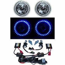 OCTANE LIGHTING 5-3/4 Blue Led Halo Angel Eyes Headlight H4 Headlamp 600... - £95.15 GBP