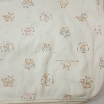 Vintage Carter&#39;s Classics baby blanket Bear Bunny If They Could Just Stay Little - £46.47 GBP