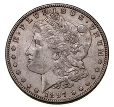 1897-O S$1 Silver Morgan Dollar in AU Condition, Very Nice Luster! - £136.22 GBP