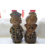 Made in Japan Colonial looking tea lights, ceramic, man &amp; woman 9&quot; paper... - €34,73 EUR