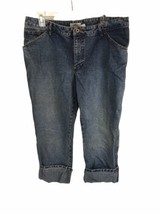 Vintage Y2K Old Navy Women&#39;s 14 Jeans Cropped Capri No Back Pockets flip... - £15.56 GBP