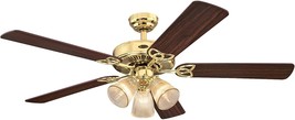 Westinghouse Lighting 7233800 52-Inch Polished Brass Vintage Indoor Ceiling Fan - £139.87 GBP