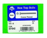 Hillman 1/2 in. Dia. x 6 in. L Zinc Plated Steel Hex Tap Bolt 25 pk - $45.92