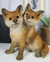 Lifelike Wildlife Woodlands Animal Pet Pals Frolicking Baby Fox Cubs Fig... - $74.99