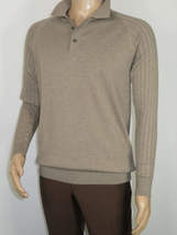 Men's Sweater Knit By BRANGO Turkey Polo Neck Cotton Blend 21228 Dark Beige image 7