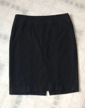 Ann taylor LOFT Black Ponte Knit Solid Pencil Skirt Size 10 Back Slit Un... - £17.45 GBP