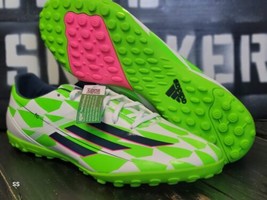 2014 Adidas F10 TF Green/White M18318 Turf Futsal Indoor Soccer Shoes Men 12.5 - £69.38 GBP