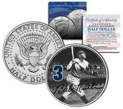 Babe Ruth &quot;Hitting&quot; JFK Kennedy Half Dollar US Coin *Officially Licensed* - £6.88 GBP