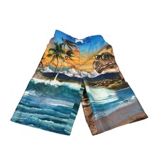 OP Youth Boys Dinosaur Print Swim Trunks Size L - £7.43 GBP