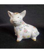 Vintage Formalities Baum Bros Pig Figurine Hand Painted Flowers Gold Tri... - €9,28 EUR