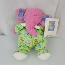 Carters Plush Emu Namae Pink Green Stuffed Elephant Rattle 2000 Toy NEW - £54.20 GBP