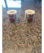 2 Vintage Porcelain Floral Candlestick Holders Made In Germany - $22.42 CAD