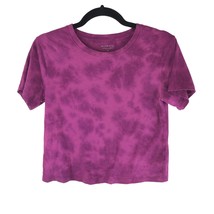 Athleta Womens Organic Daily Crop Tie Dye Tee Purple XS - $14.49