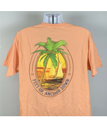 Salt Life Feet Up Anchor Down  Pocket T Shirt Mens Large Orange Palm Tre... - £17.42 GBP