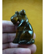 (Y-DOG-AI-710) Brown FOX WIRE AIREDALE Terrier dog GEMSTONE figurine car... - $24.05 CAD