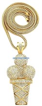 Ice Cream Cone New Pendant with Crystal Rhinestones and Franco Necklace - £35.19 GBP