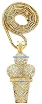 Ice Cream Cone New Pendant with Crystal Rhinestones and Franco Necklace - £35.41 GBP