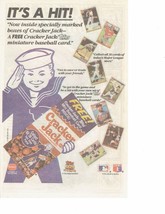 1991 Cracker Jack Print Ad Snack Candy Baseball Borden 6.5&quot; x 10&quot; - $19.31