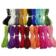 100 Yards 20 Bundles 2.6Mm Suede Leather Cords Leather Lace Flat Faux Suede Cord - £22.72 GBP