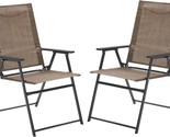 Vicllax 2 Pcs. Patio Folding Chairs, Outdoor Portable Dining Chairs, Bin... - £70.74 GBP