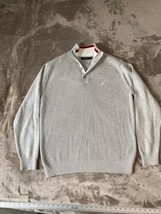 Nautica Long Sleeve Pullover Sweater Mens Size  Large  4 Button  Gray - ... - $11.30