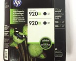 HP 920XL Black Ink Twin Pack CN701BN 2 x CD975AN Genuine OEM Sealed Reta... - $69.98