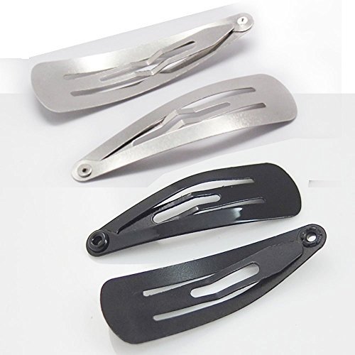 Bluemoona 25 PCS - 30mm 1 3/16" Snap Prong Clip Cross for Girl Hair Barrette Bow