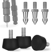 3 Sets Of Rigych 1/4 Thread Rubber Tripod Ft\. With Stainless Steel Trip... - $29.77