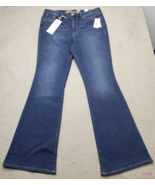 Seven7 Felicity Slim Flare Jeans Women&#39;s 10 Blue Cotton Denim High Rise ... - $29.30