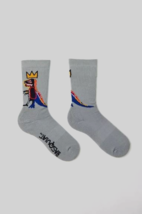 Urban Outfitters x Basquiat Grey Crown Dinosaur Dino Artwork Crew Sock - $9.99