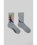 Urban Outfitters x Basquiat Grey Crown Dinosaur Dino Artwork Crew Sock - $184.10 MXN