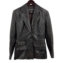 Banana Republic Brown Leather Blazer Jacket Size 6 - £42.13 GBP