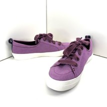 Sperry Boat Shoes Women&#39;s 8 Purple Berry Crest Vibe Sneakers Twill Lace Up Clean - £14.76 GBP