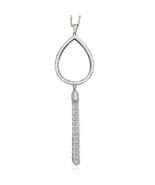 Crystals From Swarovski Teardrop Tassel Necklace Sterling Silver Overlay... - $59.12 CAD