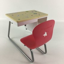 American Girl Flip Top Desk For Dolls Chair Bookshelf Clipboard Toy Matt... - $34.60