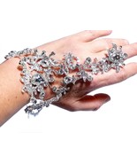 Crystal Slave Bracelet, Rhinestone Harems Bracelet, Belly Dance Jewelry - £38.54 GBP
