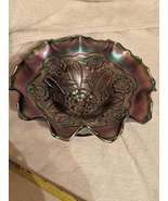 Antique Carnival Glass: Dugan "Double Stem Rose" Ruffled Bowl 1908 ? - $50.00