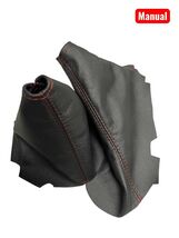 Chevy Corvette C6 Black Leather E-Brake &amp; Shift Boot Cover, Red Stitch (... - $51.00