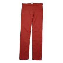 HM Pants Womens 8 Red Mid Rise Flat Front Pockets Solid Skinny Jeans Pull On - £20.07 GBP