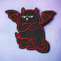 Upset Mad Wing Demon Red Black Cartoon Clothing Iron On Patch Decal Embr... - £5.51 GBP