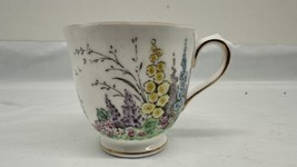 Tuscan Mini China Cup Only  Multicolor Flowers Gold Trim England - $24.70