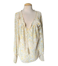 Marchesa Rose Floral Print Lined Long Sleeve Boho Festival Blouse Medium - $44.55