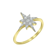 Cluster 14K Yellow Gold Plated Simulated Diamond Brilliant Spiral Ring - £48.79 GBP