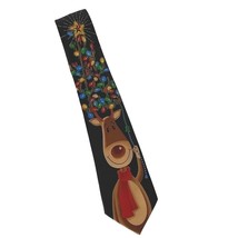 Hallmark Yule Tie Christmas Lights Funny Reindeer Novelty Necktie - $20.79