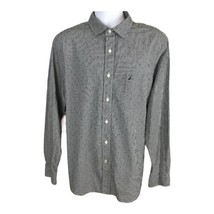 Nautica Mens Shirt  Size XL Long Sleeve Button Up Blue and White Checked... - £14.78 GBP