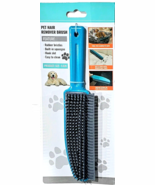 Pet Hair Remover Brush Rubber Bristles Built In Squeegee 9.8in Hook Slot - $22.99