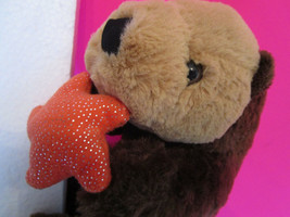 Unipak Plush Toy BROWN SEA OTTER w/ Starfish dated 2014, 16&quot; long, fresh... - $7.91
