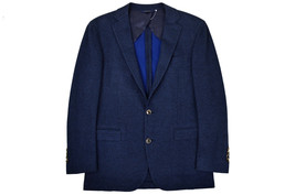 Brooks Brothers Navy Blue Houndtooth Regent Fit Flannek Blazer Jacket 40R 0066-3 - £177.46 GBP