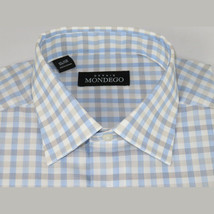 Men Mondego 100% Cotton Dress Sport Classic Business shirt sn100 blue checker image 5
