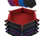 4 Pieces Dice Tray Set Foldable Dice Trays Hexagon Dice Rolling Tray Pu ... - $28.49